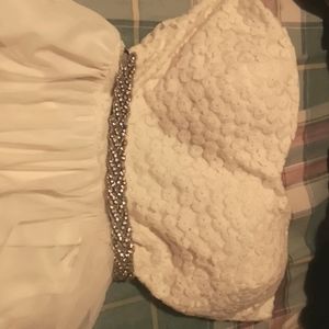 Mystic Strapless Ivory Lace/Tullu Dress